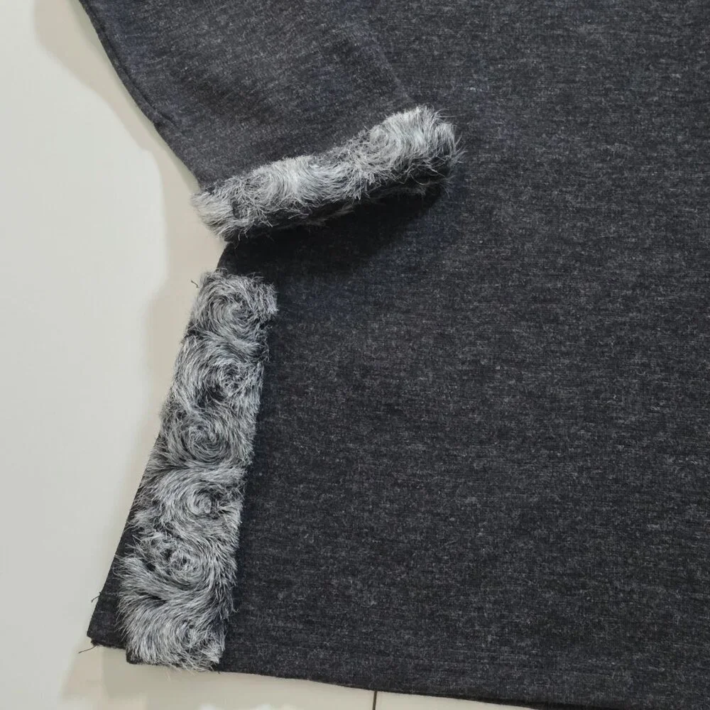 Manie Collection Paris Sweater Womens M Gray LS Cotton Blend Retro France Made - Picture 13 of 16
